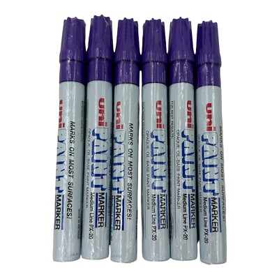 6 Markers Uni Paint Oil-base Paint Marker Medium Line Violet PX-20