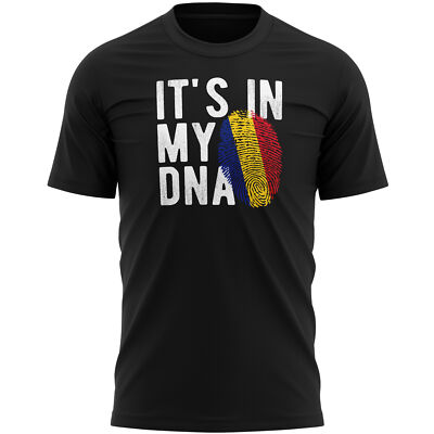 Rumänien Flagge Herren T-Shirt Its In My DNA Rumänischer Fingerabdruck Tee Fußball Rugby