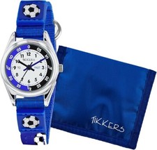 Image of Tikkers Boys Blue Canvas Rip Strap Time Teacher Football Watch/ wallet set
