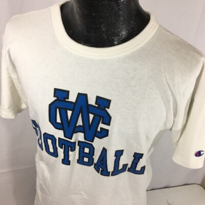 Vtg 80 90's Champion LOGO USA Men White Blue WC Football Athletic