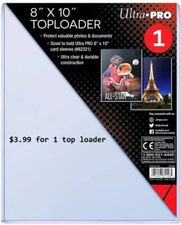 1  Ultra Pro 8"x10" STANDARD SIZE TOPLOADERS NEW Memorabilia Photos Collectibles