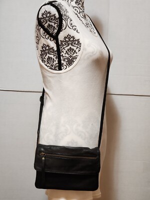 Anthropologie Purse Day and Mood Black Leather Purse Crossbody Purse EUC