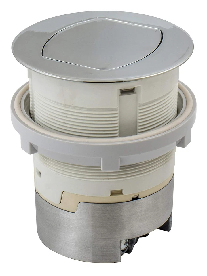 HUBBELL 15A Kitchen Counter Receptacle, Surface Mount, Pop Up, RCT200CH, CHROME - Image 2 of 4