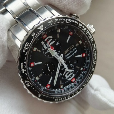 Seiko Sportura Pilot Flightmaster Chronograph Sapphire Day Date Oyster Citizen 