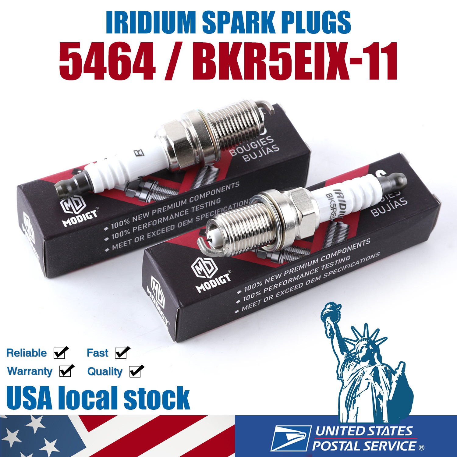4PCS For NGK BKR5EIX-11 SPARK PLUGS For HONDA VTX 1800 2002-2003 HYUNDAI NISSAN