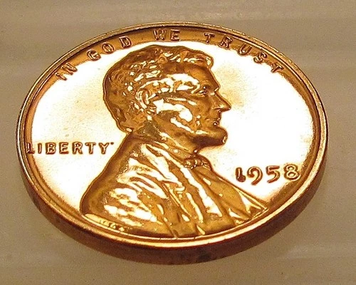 1958 Proof  Lincoln Wheat Cent Decent Red  #301 ~ 7