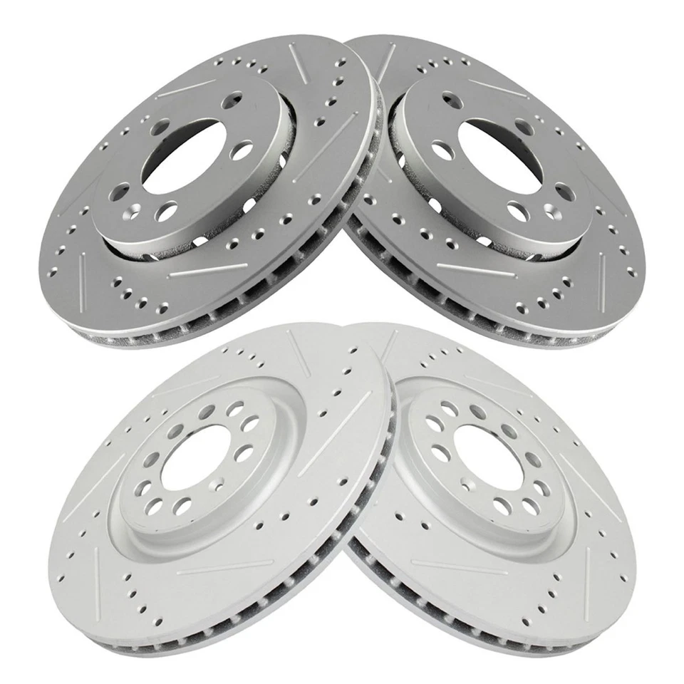 Juego de rotor de freno perforado TRQ para Volkswagen 04-05 Jetta Foto 2 de 4