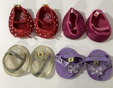Build A Bear Workshop Shoes Lot of 4 pair Sandals, Red Polka dot, Pink Sparkle