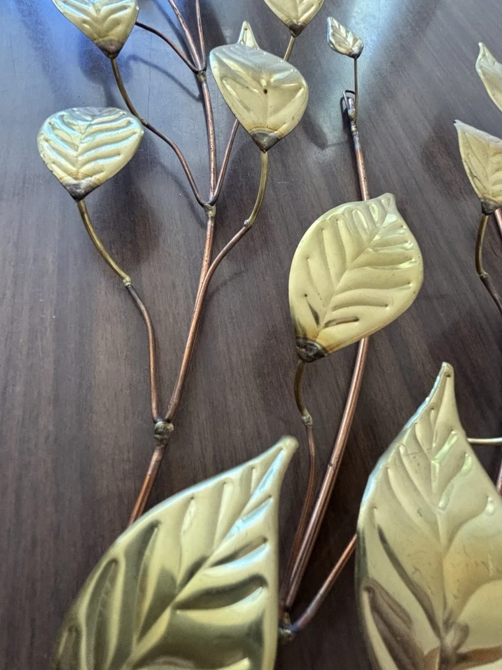 Lote de arte de pared de metal cobre latón de colección conjunto de 8 MCM colibrí rama de árbol Foto 4 de 4