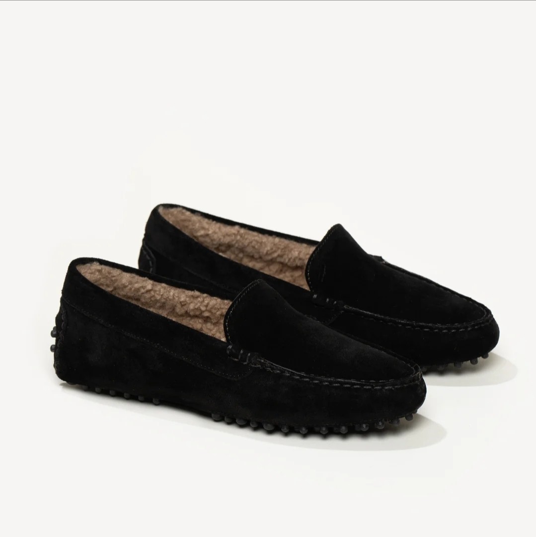 M. GEMI The Felize Shearling Black Croc Moccasin Size 42  display picture 3