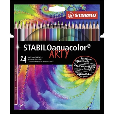 Aquarell-Buntstift STABILO aquacolor ARTY 24er Pack mit 24 verschiedenen Farben