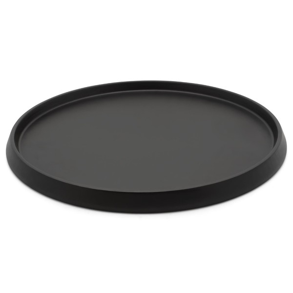 Holz Tablett Ø35 Cm Schwarz KüChentablett Serviertablett Holztablett Dekotablett-image