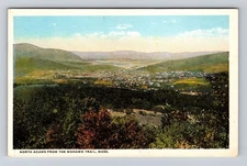 Mohawk Trail MA-Massachusetts, Aerial of North Adams, Antique Vintage Postcard