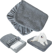 Dog Bed Covers 2 Pack Soft Plush Replacement Washable, Waterproof Pet Bed Liner