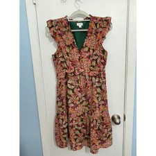 J Crew Babydoll Dress Size 6 Pink Floral Flutter Sleeve Cottage Core Romantic