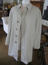 London Fog Vintage Trench Coat Size 44 L Faux Fur / Fleece Zip Out Liner