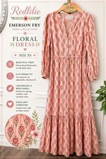 Emerson Fry India Collection Francis Maxi Dress Womens Organic Cotton Size XS