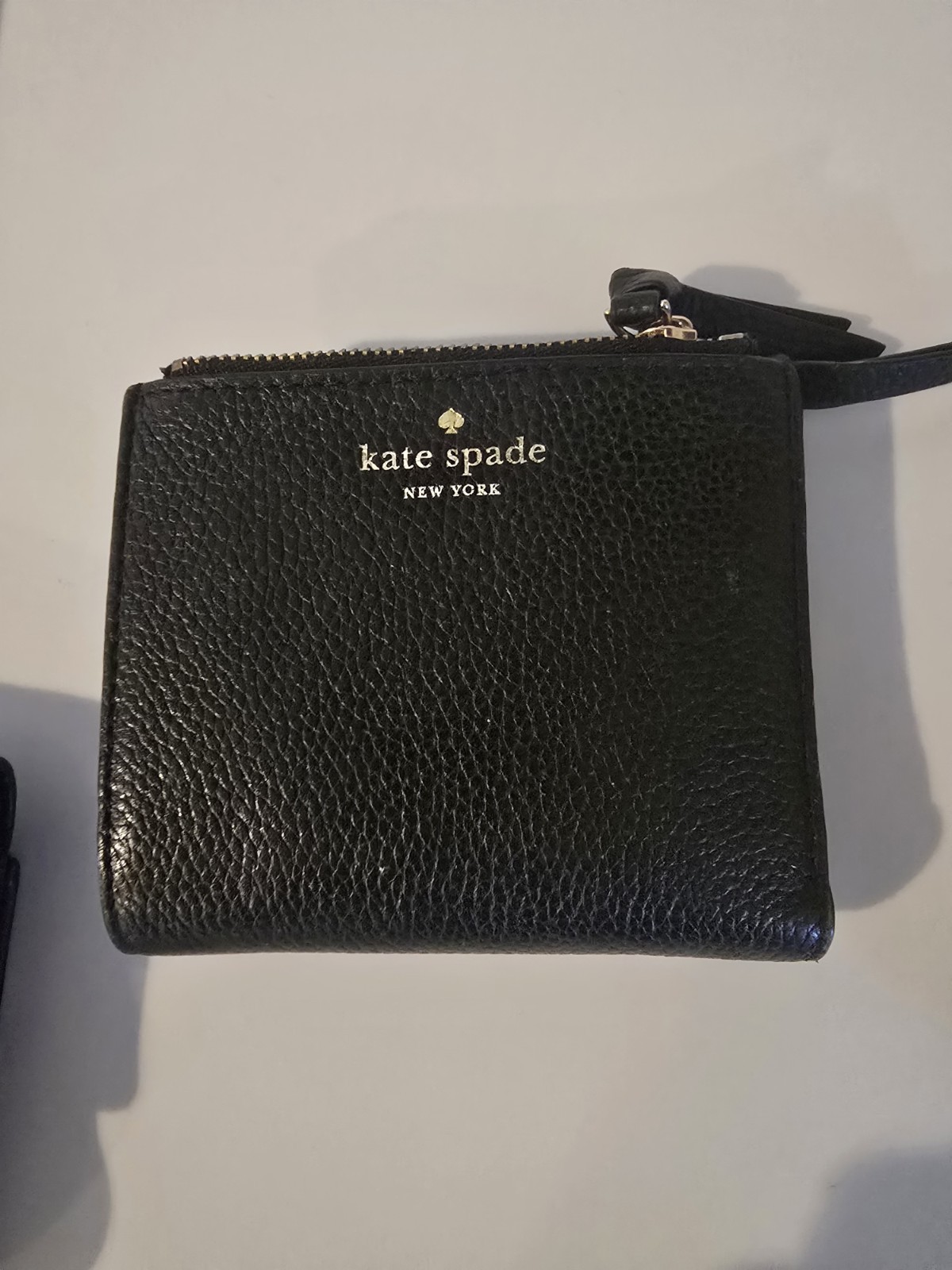 kate spade new york Black Zip Wallet with Logo, Credit Card Slots for Women