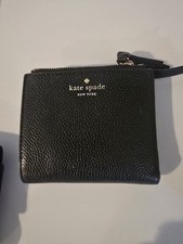 kate spade new york Black Zip Wallet with Logo, Credit Card Slots for Women