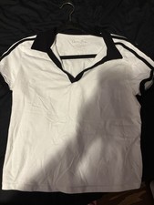white and black polo shirt #poloshirt