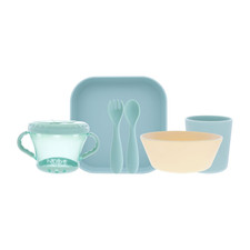 Toddler Feeding Set   6 Piece Kids Dinnerware Set with Plate, Bowl, Snack Keeper