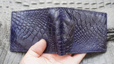 Dark Blue Real Genuine Crocodile Leather SKIN Men's Money Clip WALLET  Y48