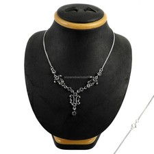 Amethyst Gemstone 925 Silver February Sister Cluster Bezel Birthday New Necklace