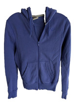 Nike Hoodie Youth Small 4-6 Blue Full Zip Fleece Sweatshirt Sportswear Swoosh