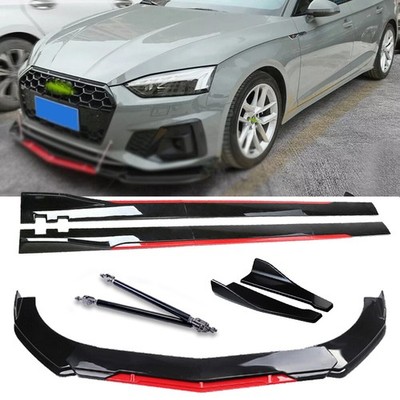 For AUDI A3 A4 A5 A6 B6 B7 Front Bumper Lip Splitter Spoiler Glossy Black Red B