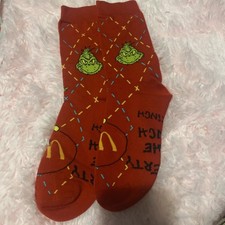 McDonald  s Happy Meal Grinch Socks Red Unworn