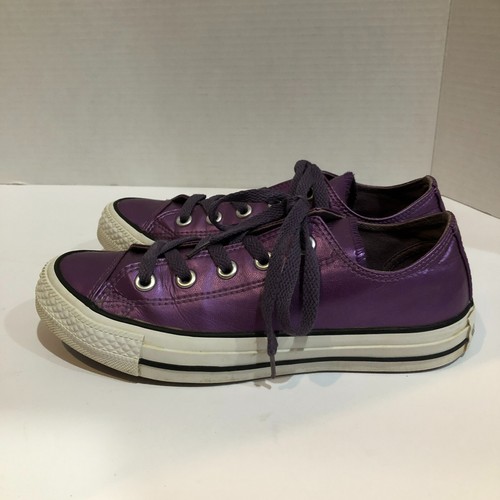 Rare Converse All Star Womens Size 6 Purple Metallic Low Sneakers Shoes - Picture 5 of 9