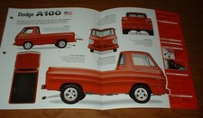 1965 Dodge A100 Spec Sheet Brochure Poster Photo 65 A 100 Truck Van 1964-70 1965 Dodge A100 Spec Sheet Brochure Poster Photo 65 A 100 Truck Van 1964-70