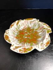Vintage Mid Century Modern Ceramic Ashtray with Atomic Specked Glaze