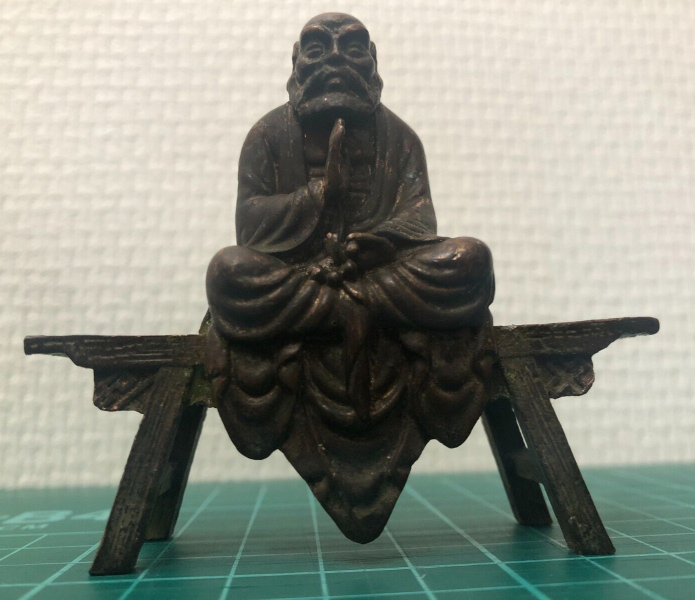 Estatua de Buda Soshi de Daruma Monk Master arte antiguo adorno de 2,8 pulgadas de Japón