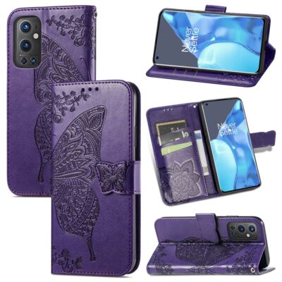 Schutz Handy Hülle für OnePlus 9 Pro Case Flip Cover Tasche Etuis Bumper Violett