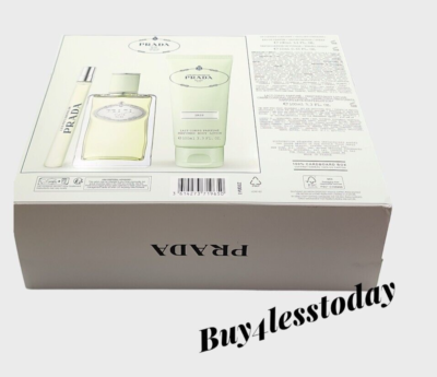 PRADA Les Infusions de Prada ギフトボックス付き LES INFUSIONS DE PRADA IRIS BY PRADA 3pc set EDP 3.3OZ + B/L 3.3oz