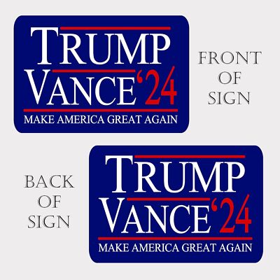 アメリカ四軍チャレンジ Trump JD Vance 2024 Yard Sign With H Stake Double Sided For