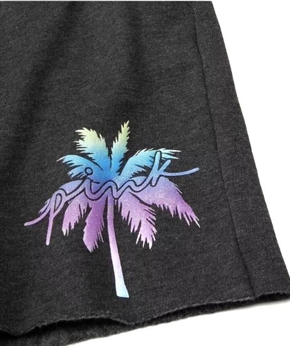 Victoria's Secret Pink DAD Shorts, Glitter Palm Tree, Dark Gray, Small - NWT - Picture 2 of 9