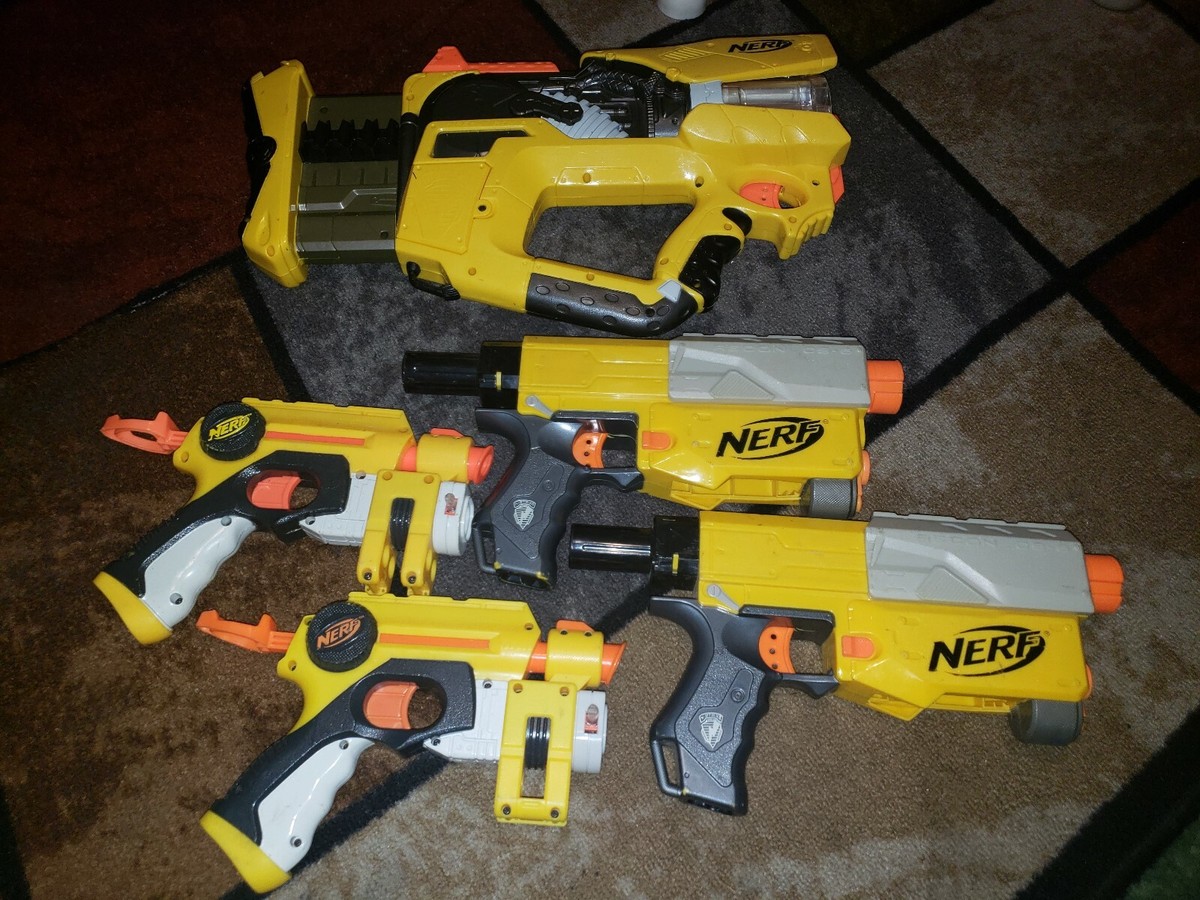 Lot 5 Nerf Gun N-Strike Firefly REV-8 Recon CS-6 & Firestrike Red