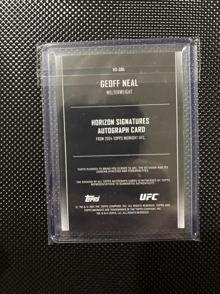 2024 Topps Midnight UFC Auto Geoff Neal 17/25 - Image 2 of 2