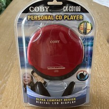 Coby SEALED Digital Personal Slim Compact CD Player Headphones CXCD109 Red