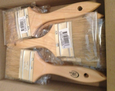 Lot of 12 x Merit Pro 2 1/2'' White Bristle Chip Paintbrushes