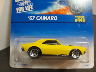 1996 Hot Wheels 1967 Camaro Yellow #448 w/ 5 Spoke Wheels