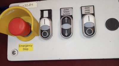 RITTAL JUNCTION BOX + CONTACT & TERMINAL BLOCKS + EMERGENCY  STOPS+  3  PUSH BUT