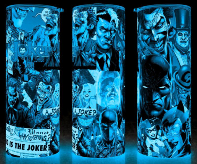 Glow in the Dark Batman & Joker - Harley Quinn, Two Face, Gotham Cup Mug Tumbler