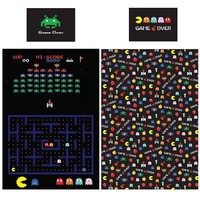 Retro Spiele Einzel BettwäSche Set Wendbar Kinder BettwäSche Schwarz