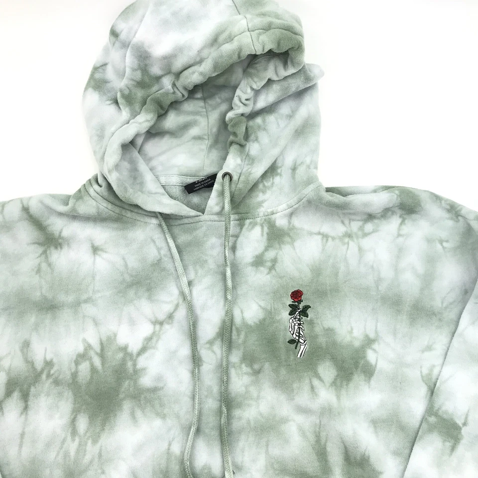 Empyre  Women’s Tie Dye Hoodie Sweatshirt Rose & Skeleton Graphic Design Size XS - Image 2 of 4