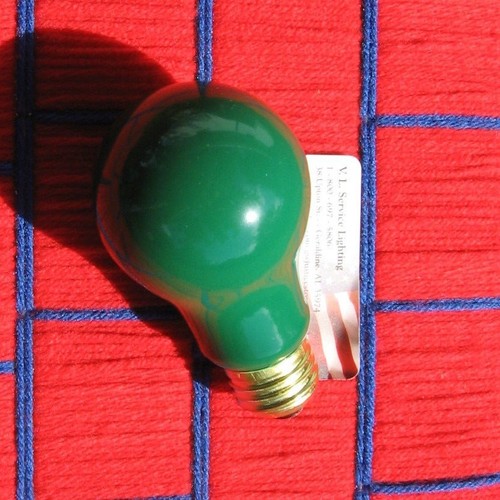 BOXof4 new GREEN 25w sign A19 PARTY 130V LIGHT BULB 25 watt 25A19 opaque ceramic - Picture 1 of 2