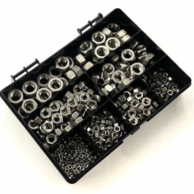 510 SORTIERTES STÜCK A2 EDELSTAHL M3 M4 M5 M6 M8 M10 M12 SECHSKANT VOLLMUTTERN SET