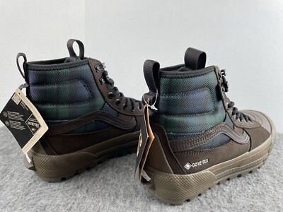 VANS Sk8-Hi Gore-Tex MTE-3 Tech Brown Green Plaid Boots  display picture 1